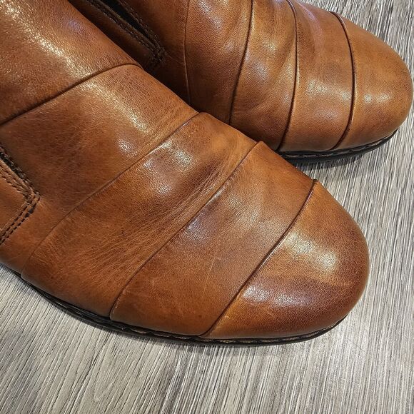 Rieker Brown Leather European Comfort Shoes Booties Slip On Size 6 US - Picture 4 of 12